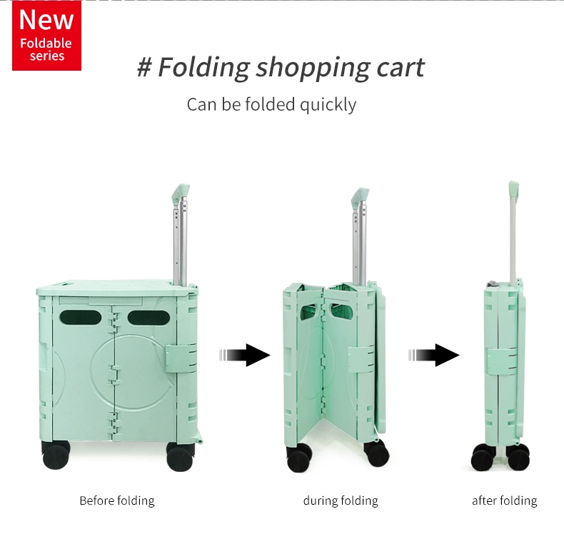 Bubule Heavy Duty Folding Shopping Pull Trolley Luggage Cart with 4 Wheels (SP01)