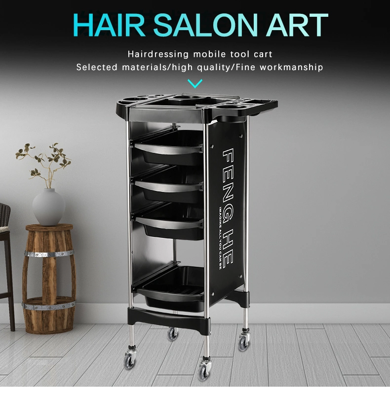 Salon Trolley Rolling Wheels Salon Tray Hair Salon Service Instrument Trolley Stand with 4 Casters Hair Cart