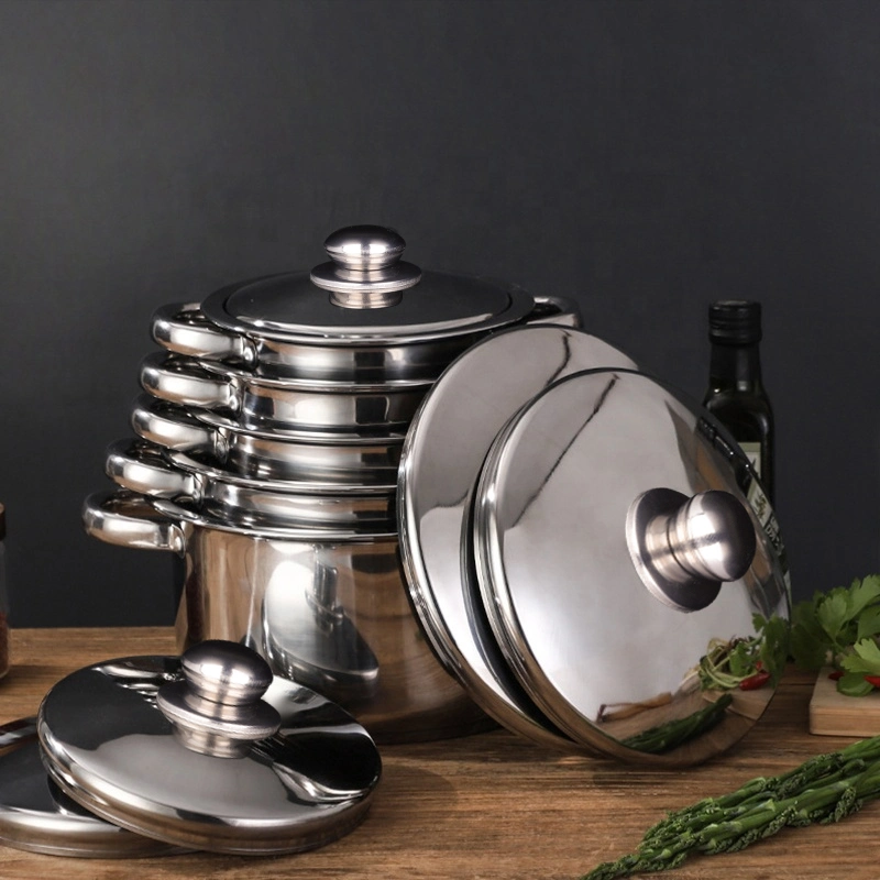 5PCS High Quality Cooking Steamer Pots Set Stainless Steel Soup Pot Manufacture Hot Sell