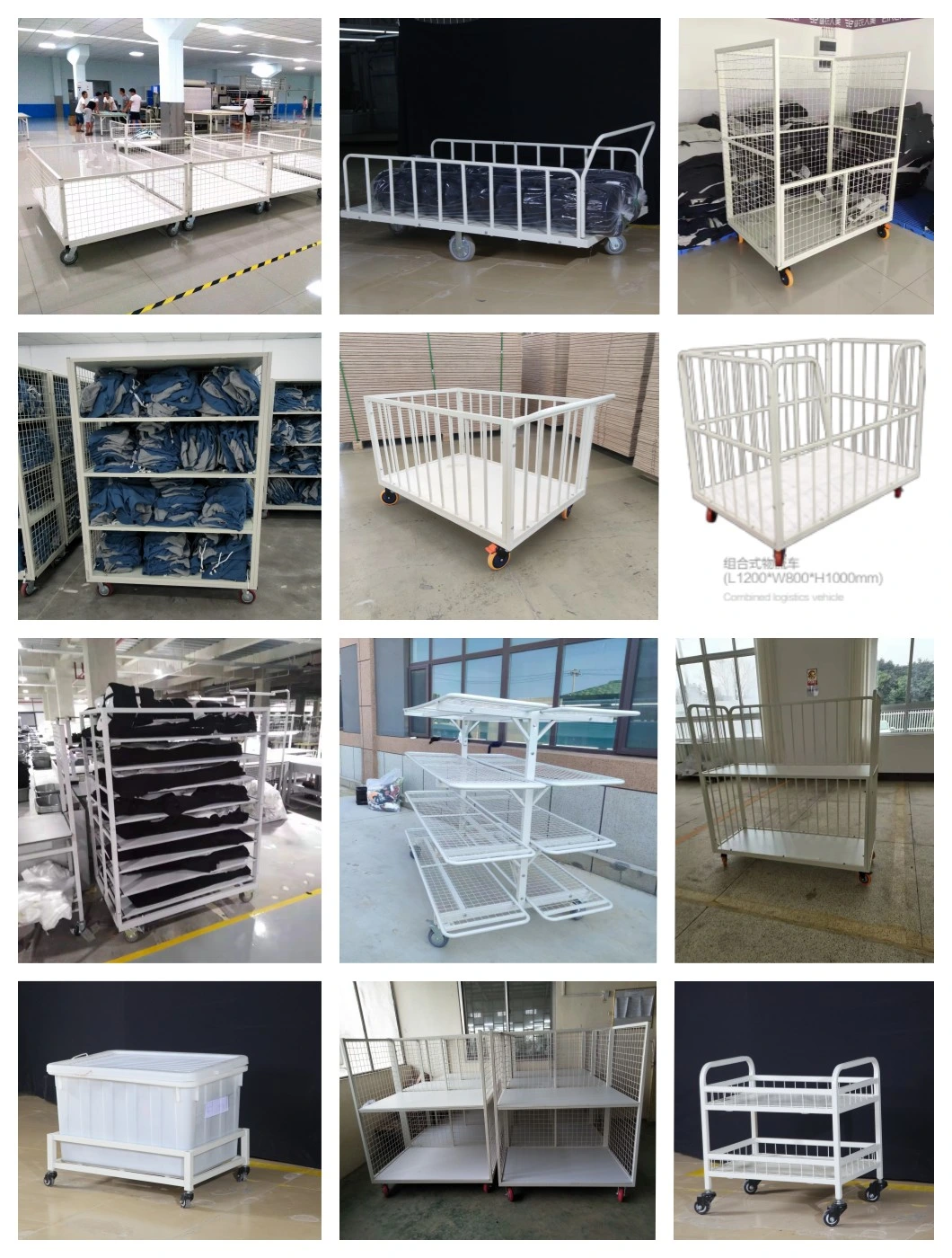 Industrial Garment Factory Three Layers Round Tube Fabric Cut Pieces Trolley