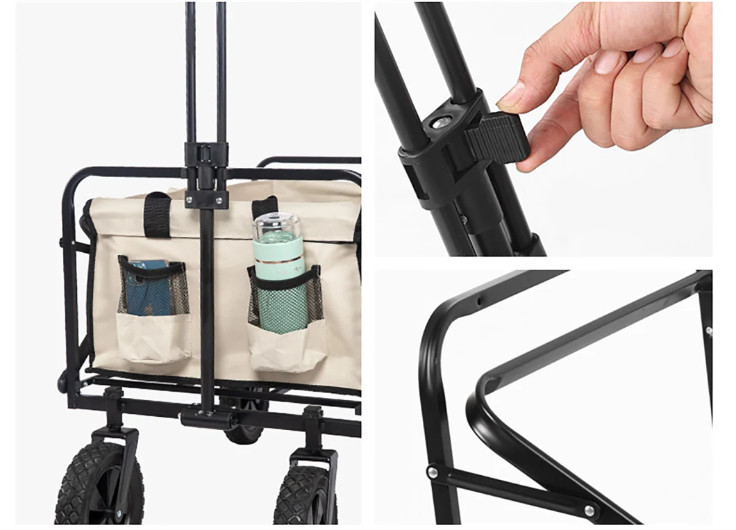 Multi Purpose Collapsible Folding Outdoor Camping Trolley Folding Portable Picnic Small Push-Pull Trailer Shopping Cart