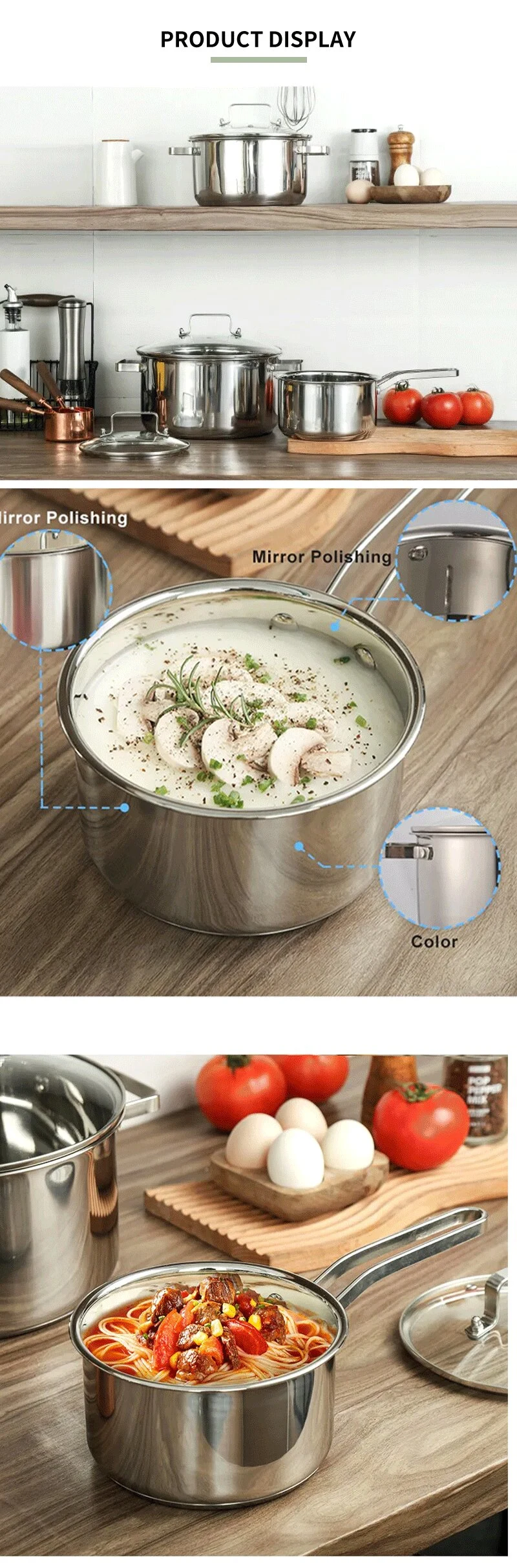 Wholesale Stainless Steel Large Aluminium Pot Hotel Restaurant Soup Stock