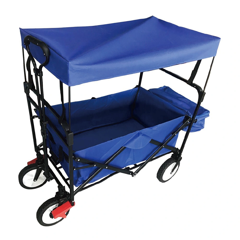 Collapsible Folding Wagon Outdoor Garden Cart with Adjustable Push and Pull Handles