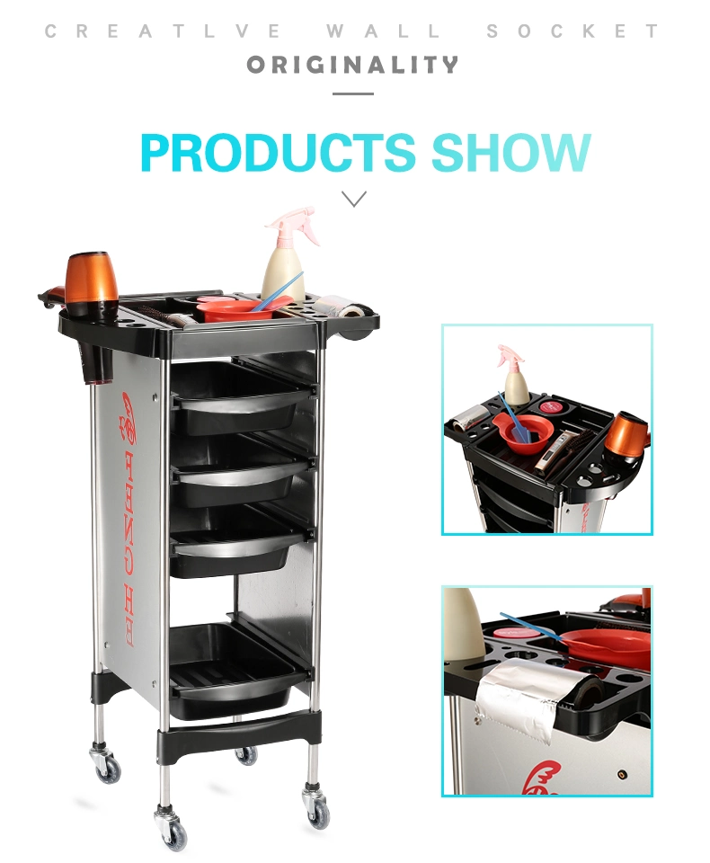 Salon Trolley Rolling Wheels Salon Tray Hair Salon Service Instrument Trolley Stand with 4 Casters Hair Cart