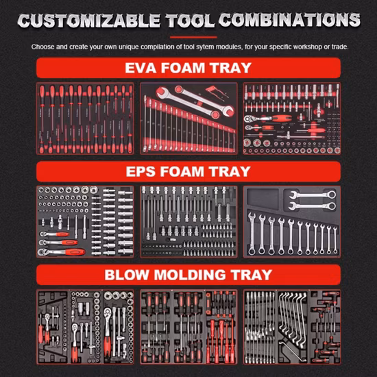 Kinbox Набор ручных инструментов Тележка для хранения шкафа с 250 инструментами